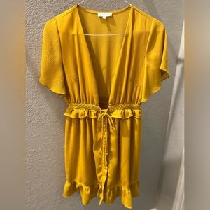 Emory Park mustard yellow mini dress sz small